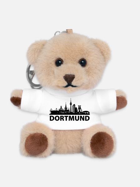 Dortmund Skyline - Teddy Schlüsselanhänger - Weiß