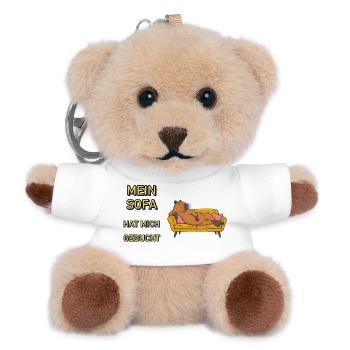 Mein Sofa hat mich gebucht - Teddy Schlüsselanhänger - Weiß - Vorne