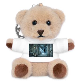 Der Schattenmann wartet im verlassenen Haus - Teddy Schlüsselanhänger - Weiß - Vorne
