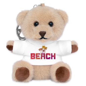 Beach Palmen Sprenkel Urlaub Strand Party Fun bunt - Teddy Schlüsselanhänger - Weiß - Vorne