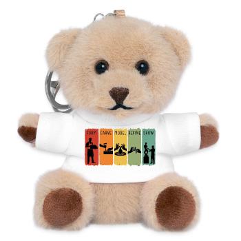Retro Sculpting Steps Schnitzen Modell Verfeinerung Geschenk - Teddy Schlüsselanhänger - Weiß - Vorne
