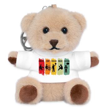 Retro Writer Schritte Schreiben Bearbeiten Veröffentlichen Inspirieren - Teddy Schlüsselanhänger - Weiß - Vorne