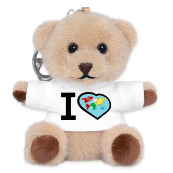ICH LIEBE DIE WELT - Teddy Schlüsselanhänger - Weiß - Vorne