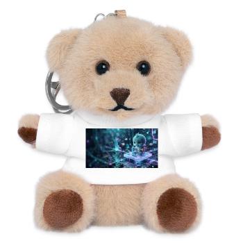 Cute Baby Alien Astronaut on Futuristic Microchip - Teddy Schlüsselanhänger - Weiß - Vorne