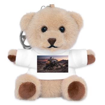 Sci-Fi Mars Exploration Rover in Rocky Desert - Teddy Schlüsselanhänger - Weiß - Vorne