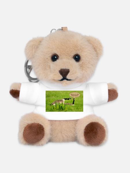 Gans - Wo ist mein Protein - Teddy Schlüsselanhänger - Weiß