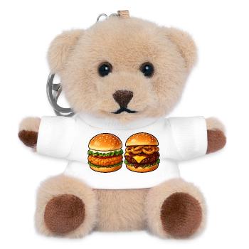 Burger Duett Käse & Knusper - Teddy Schlüsselanhänger - Weiß - Vorne