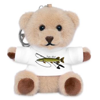 Angeln mit Rute Hecht Fisch Petri Heil - Teddy Schlüsselanhänger - Weiß - Vorne