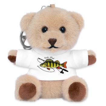 Angeln mit Rute Barsch Fisch Petri Heil - Teddy Schlüsselanhänger - Weiß - Vorne