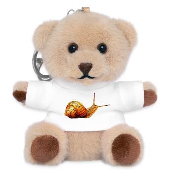 Goldene Schnecke Ornament - Teddy Schlüsselanhänger - Weiß - Vorne