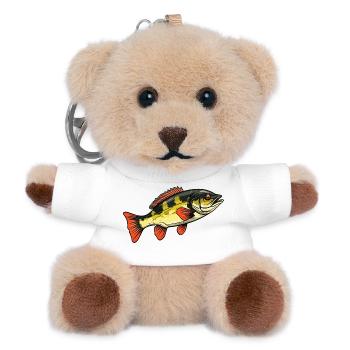 Bass im Feuerrot Farbspiel - Teddy Schlüsselanhänger - Weiß - Vorne