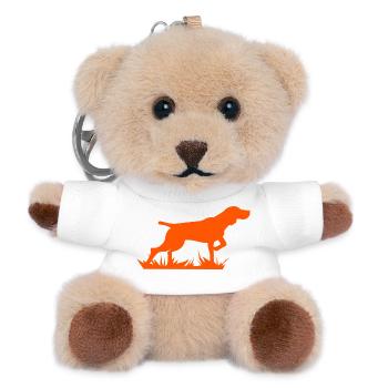 Vorstehund Jagdhund Silhouette - Teddy Schlüsselanhänger - Weiß - Vorne