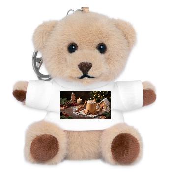 Zimtzauber Becher mit Lebkuchenhaus - Teddy Schlüsselanhänger - Weiß - Vorne
