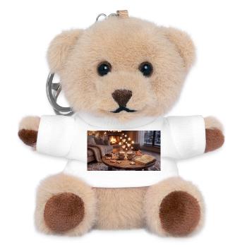 Kaminzauber Kuschelabend - Teddy Schlüsselanhänger - Weiß - Vorne