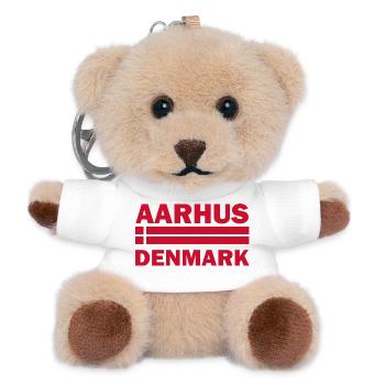 Aarhus Dänemark Stadtflagge - Teddy Schlüsselanhänger - Weiß - Vorne