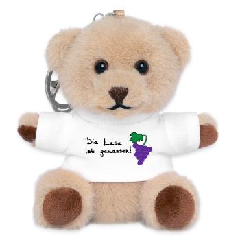 Die Lese ist gemessen! - Teddy Schlüsselanhänger - Weiß - Vorne