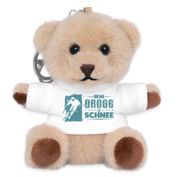 Skifahrer Ski Meine Droge ist Schnee - Teddy Schlüsselanhänger - Weiß - Vorne