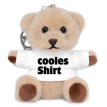 Cooles Shirt - Teddy Schlüsselanhänger - Weiß - Vorne