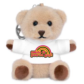 smile if you're gay - Teddy Keyring - white - Front