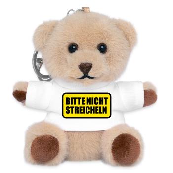 Bitte nicht streicheln - Teddy Schlüsselanhänger - Weiß - Vorne