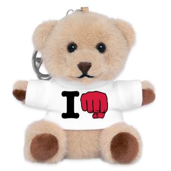i Punch | ich schlage | ich boxe | Boxing | Karate - Porte-clés ourson - blanc - Devant