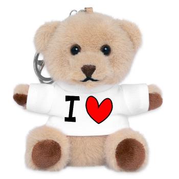 I love - Teddy Schlüsselanhänger - Weiß - Vorne
