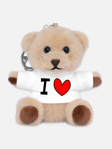 I love - Teddy Schlüsselanhänger - Weiß