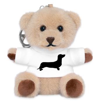 Dachshund - Porte-clés ourson - blanc - Devant