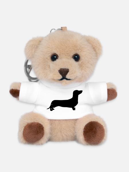 Dackel - Teddy Schlüsselanhänger - Weiß