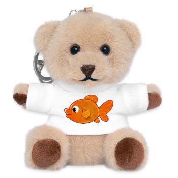 oranger Fisch - Teddy Schlüsselanhänger - Weiß - Vorne