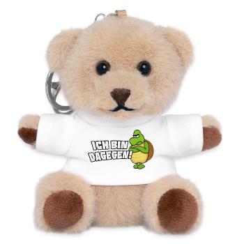 ich bin dagegen - Teddy Schlüsselanhänger - Weiß - Vorne