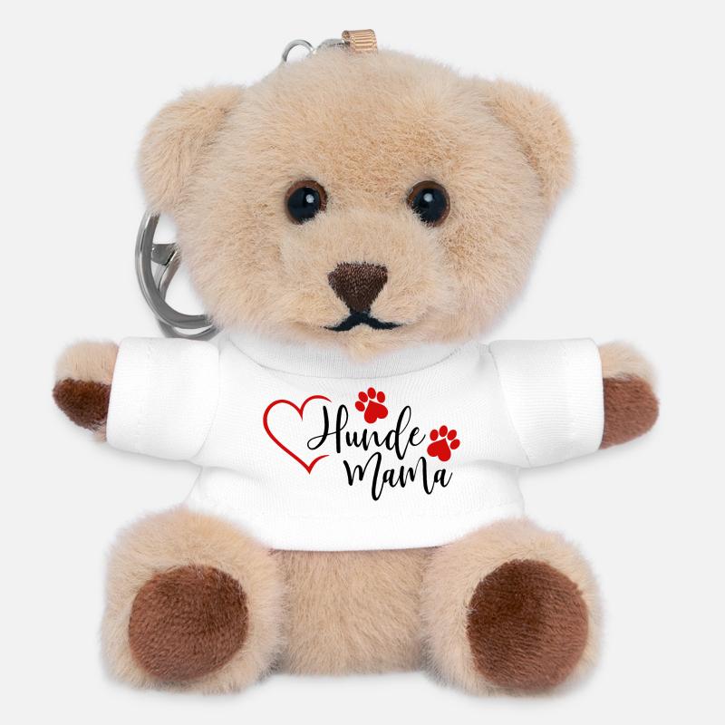 Hunde Mama  - Teddy Schlüsselanhänger - Weiß