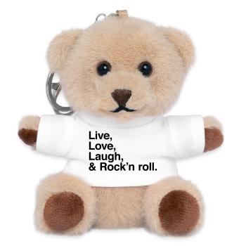 live love laugh and rock and roll - Teddy Keyring - white - Front