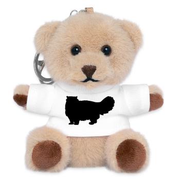 Persian Cat - Teddy Keyring - white - Front