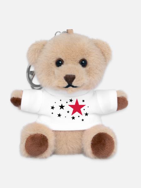 Sterne - Teddy Schlüsselanhänger - Weiß