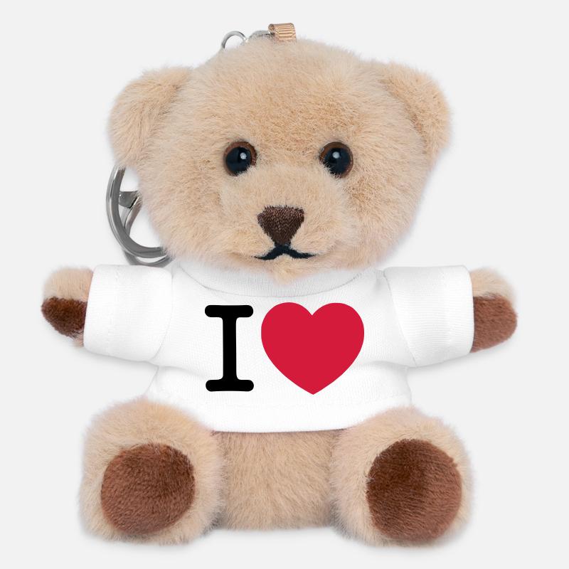 I Love... - Teddy Keyring - white