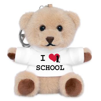 I Love School - Porte-clés ourson - blanc - Devant