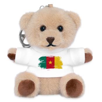 Kamerun Vintage Flagge / Geschenk Douala Garoua - Teddy Schlüsselanhänger - Weiß - Vorne
