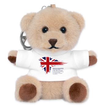 Pinselstrich Union Jack Flagge - Teddy Schlüsselanhänger - Weiß - Vorne