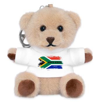 South Africa Flag / Gift Cape Town Johannesburg - Teddy Keyring - white - Front