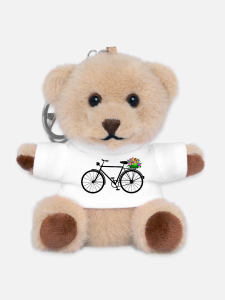 vélo - Porte-clés ourson - blanc