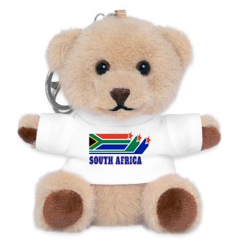 South Africa Flags Design - Teddy Keyring - white - Front