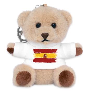 Spain Flag Brushstroke Banner - Teddy Keyring - white - Front