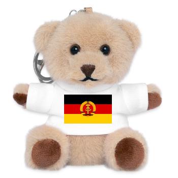 Fahne Aufkleber DDR sticker flag GDR sticker - Teddy Keyring - white - Front