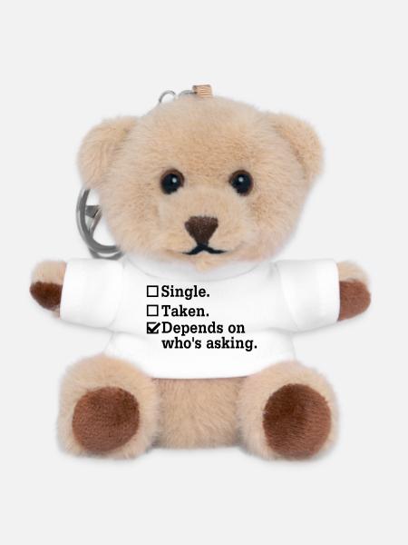 Single? - Bachelor Party Party Crew - Teddy Keyring - white