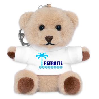 RETRAITE. BONNE RETRAITE. JOYEUSE RETRAITE - Porte-clés ourson - blanc - Devant
