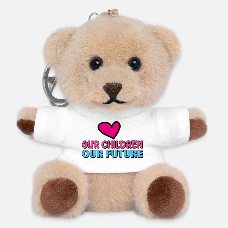our children our future 2 - Teddy Keyring - white