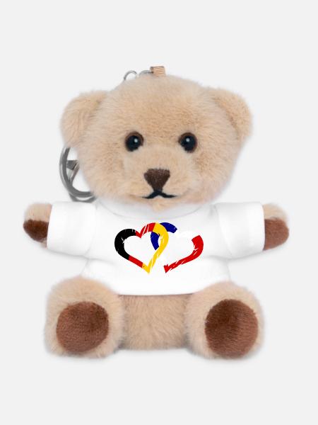 Français Allemand Amour - Porte-clés ourson - blanc