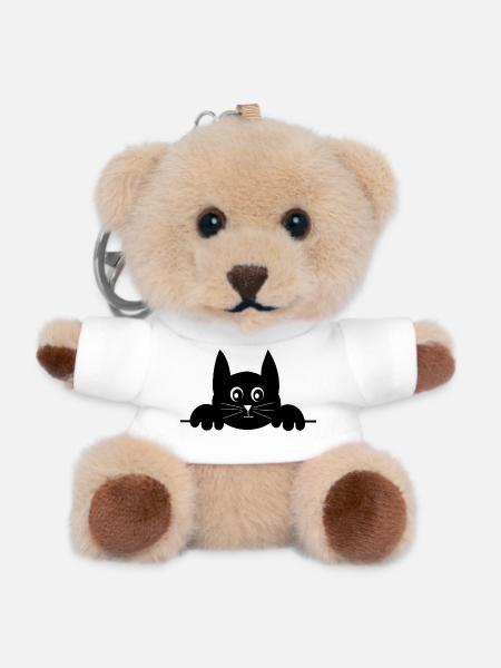 Drôle de chat – cadeau de design de chat mignon - Porte-clés ourson - blanc
