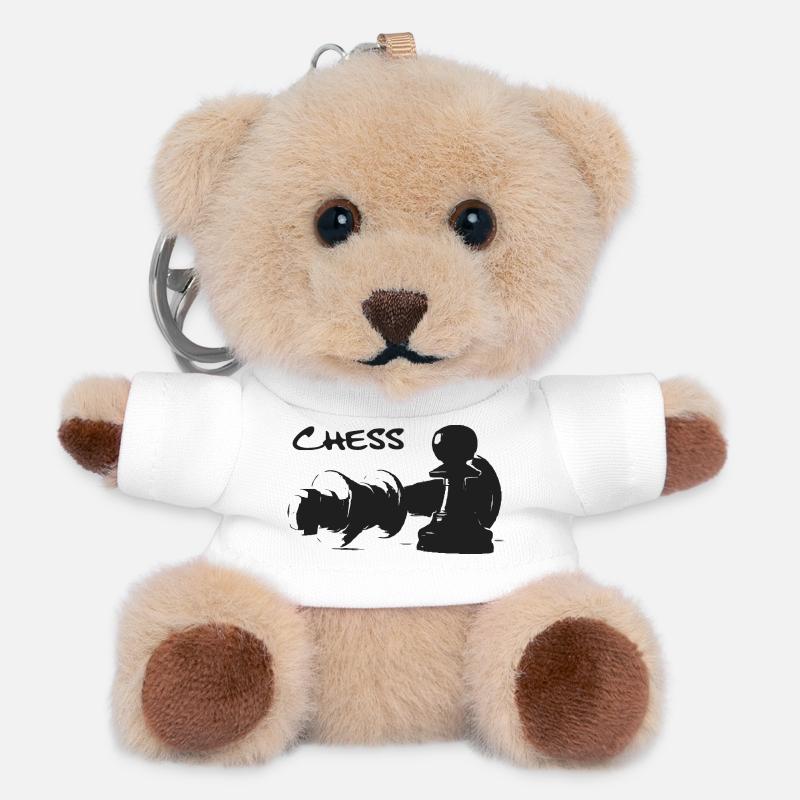 Schach - Bauer und König - Teddy Schlüsselanhänger - Weiß